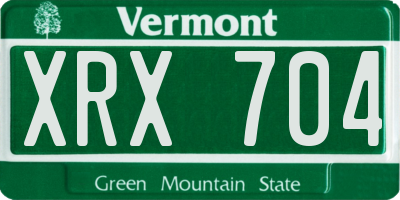 VT license plate XRX704