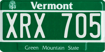 VT license plate XRX705