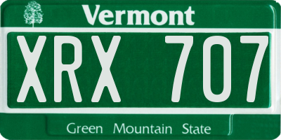 VT license plate XRX707