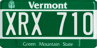 VT license plate XRX710