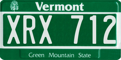 VT license plate XRX712