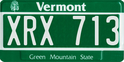 VT license plate XRX713