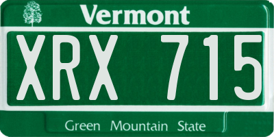 VT license plate XRX715
