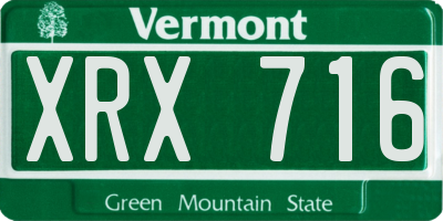 VT license plate XRX716
