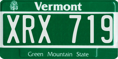 VT license plate XRX719