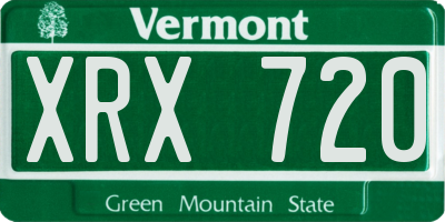 VT license plate XRX720