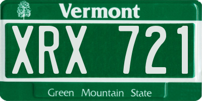 VT license plate XRX721