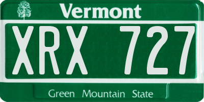 VT license plate XRX727