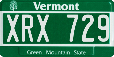 VT license plate XRX729