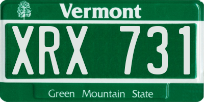 VT license plate XRX731