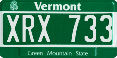 VT license plate XRX733
