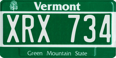 VT license plate XRX734