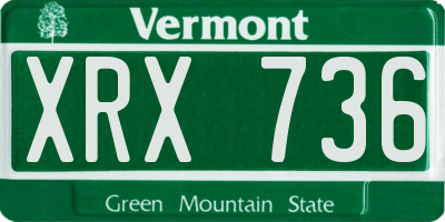 VT license plate XRX736