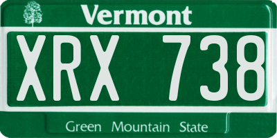 VT license plate XRX738