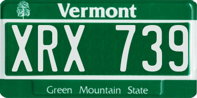 VT license plate XRX739