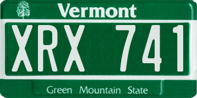 VT license plate XRX741