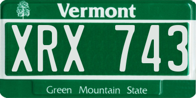 VT license plate XRX743