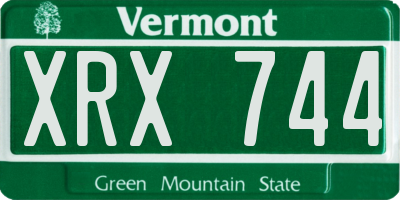 VT license plate XRX744