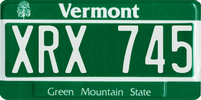 VT license plate XRX745