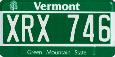 VT license plate XRX746