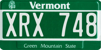 VT license plate XRX748