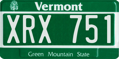 VT license plate XRX751