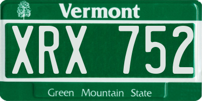 VT license plate XRX752