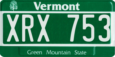VT license plate XRX753