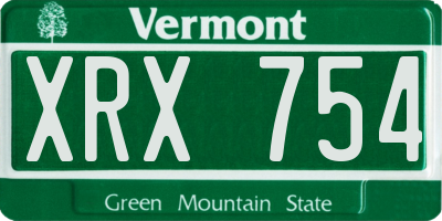 VT license plate XRX754