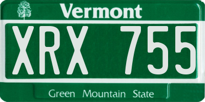 VT license plate XRX755