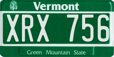 VT license plate XRX756