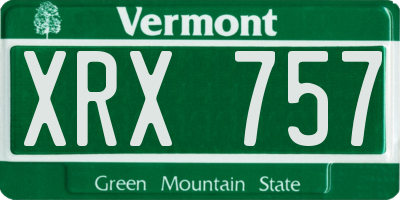 VT license plate XRX757