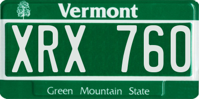 VT license plate XRX760