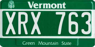 VT license plate XRX763