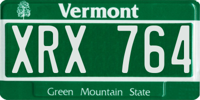 VT license plate XRX764