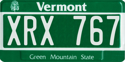 VT license plate XRX767