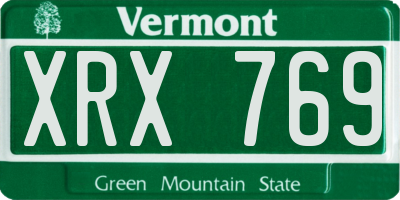 VT license plate XRX769