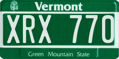 VT license plate XRX770