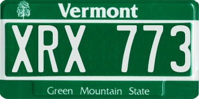 VT license plate XRX773