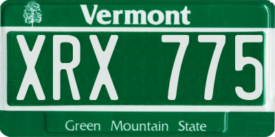 VT license plate XRX775