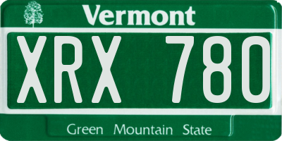 VT license plate XRX780