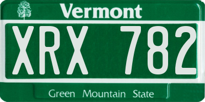 VT license plate XRX782