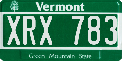 VT license plate XRX783