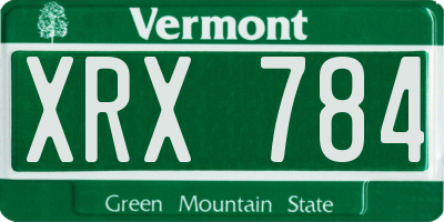 VT license plate XRX784