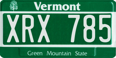 VT license plate XRX785