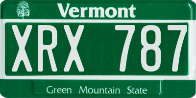 VT license plate XRX787