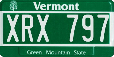 VT license plate XRX797