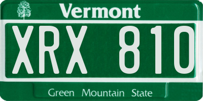 VT license plate XRX810