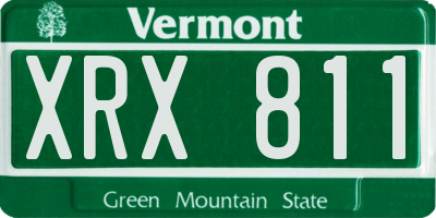 VT license plate XRX811