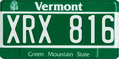 VT license plate XRX816
